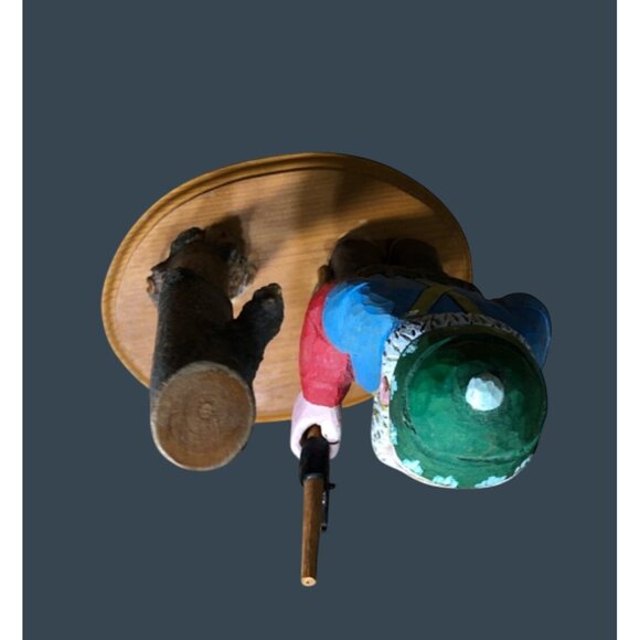 Wooden Carved Lumberjack Handcrafted Figure w Axe Folk Art Voght 1995 Primitive - Picture 7 of 10